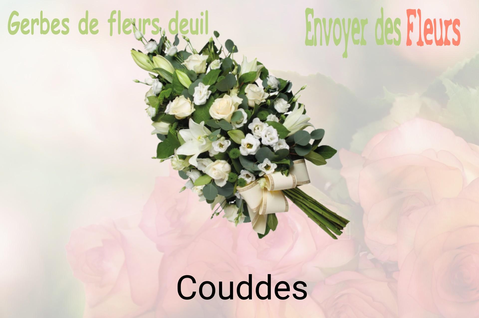 Gerbe de fleurs de deuil livrée à Couddes